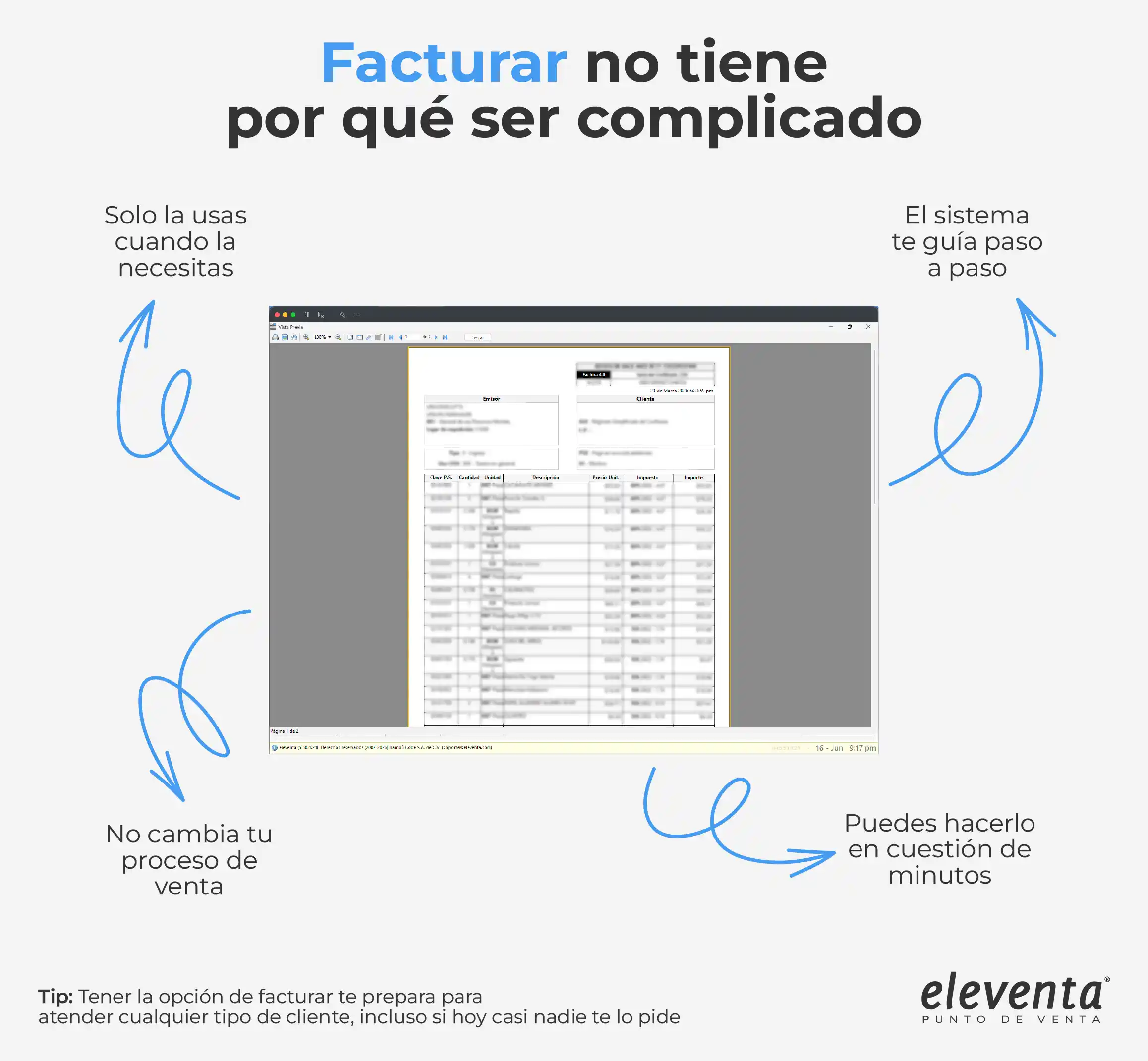 Facturar es fácil con eleventa