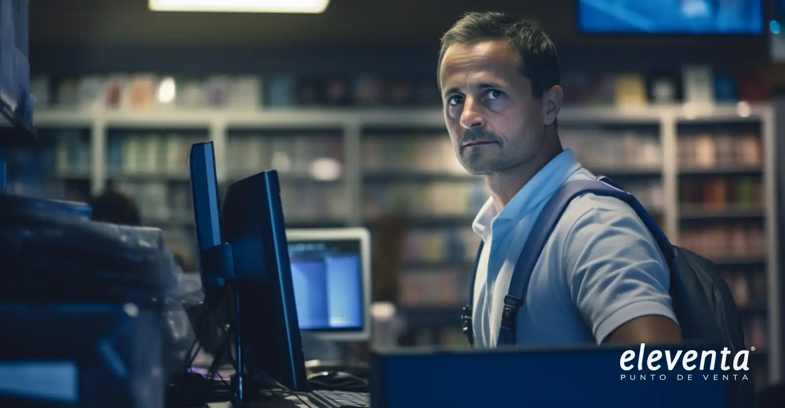 Persona probando diferentes puntos de venta