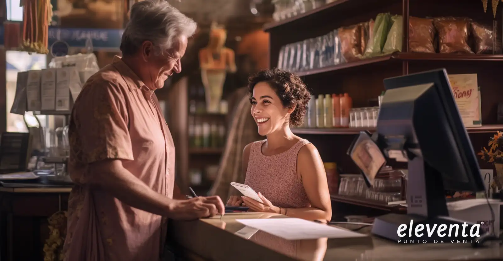 Personas sonriendo en una papelería