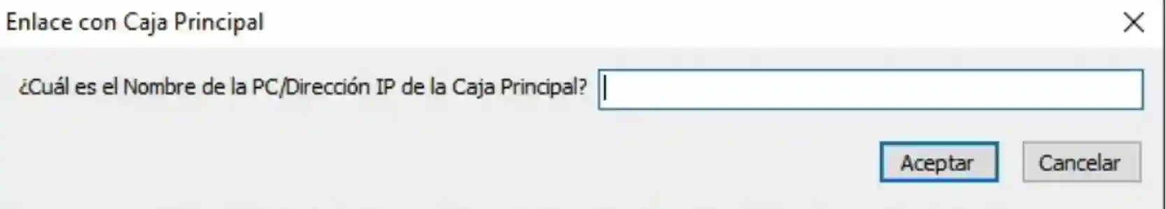 Campo para ingresar el nombre de la Caja Principal