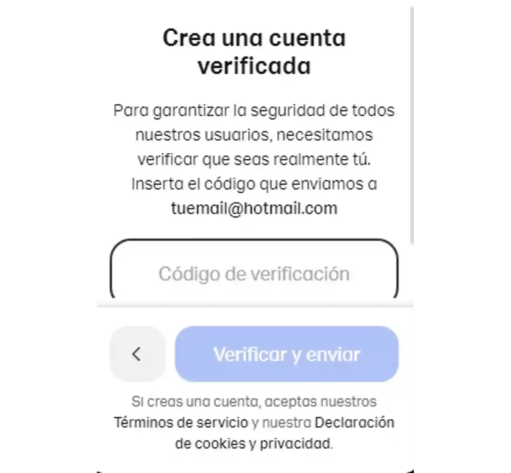 Código de verificación de WeTransfer