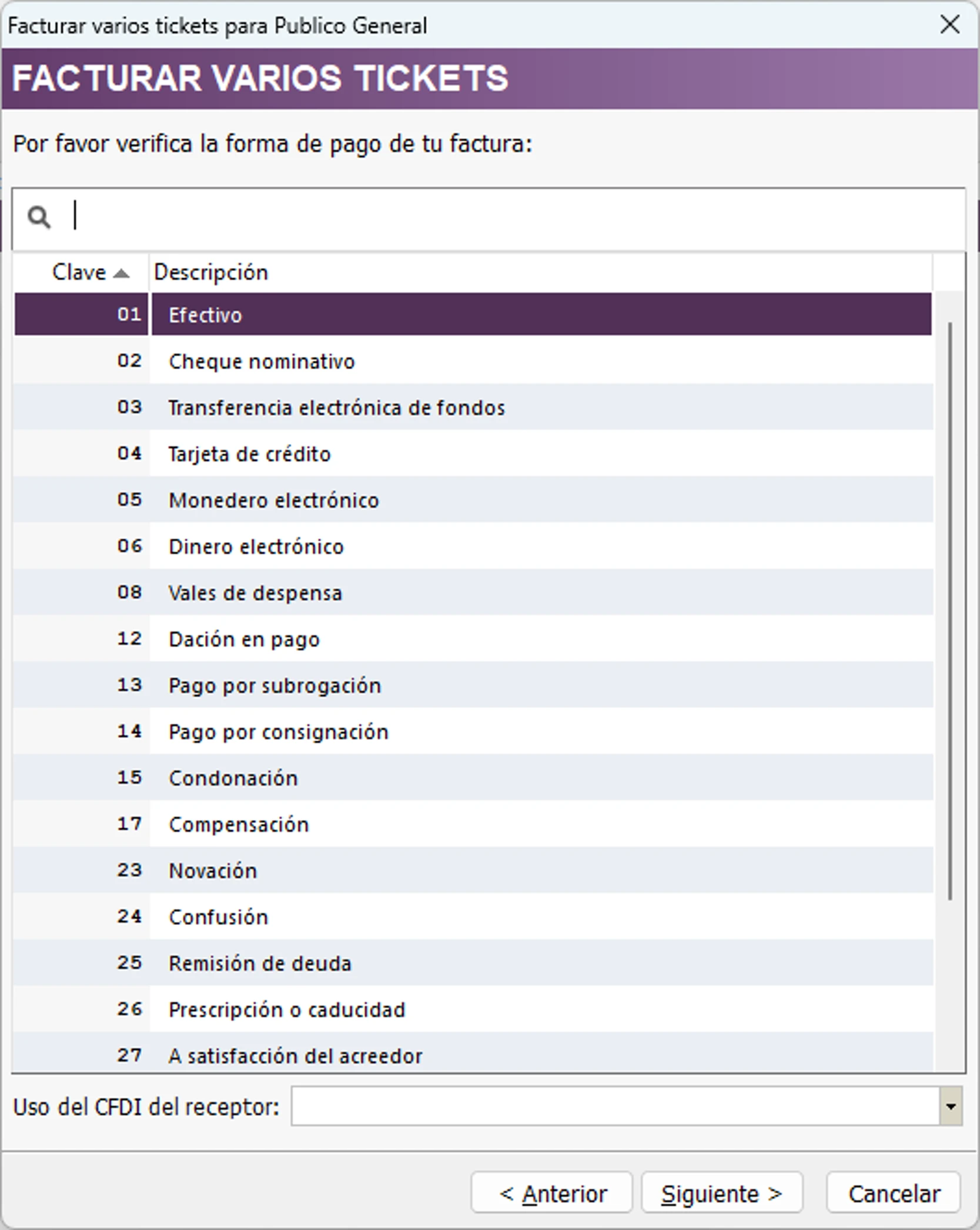 facturar-varios-ticket-forma-pago