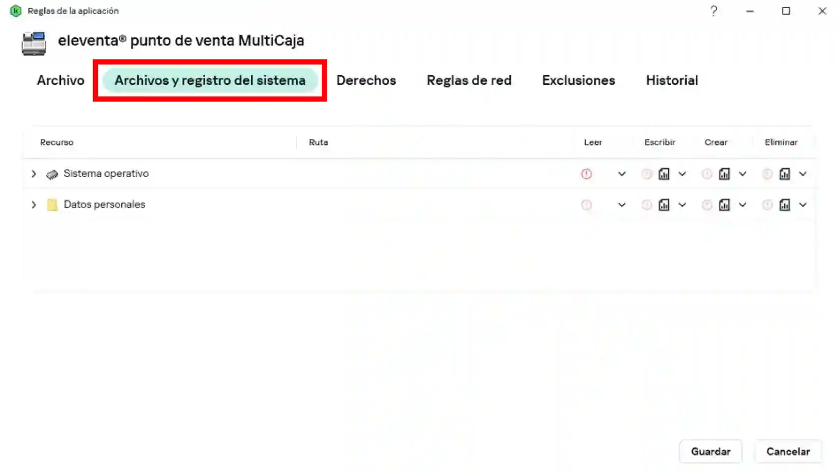 Permisos de archivos y registro del sistema