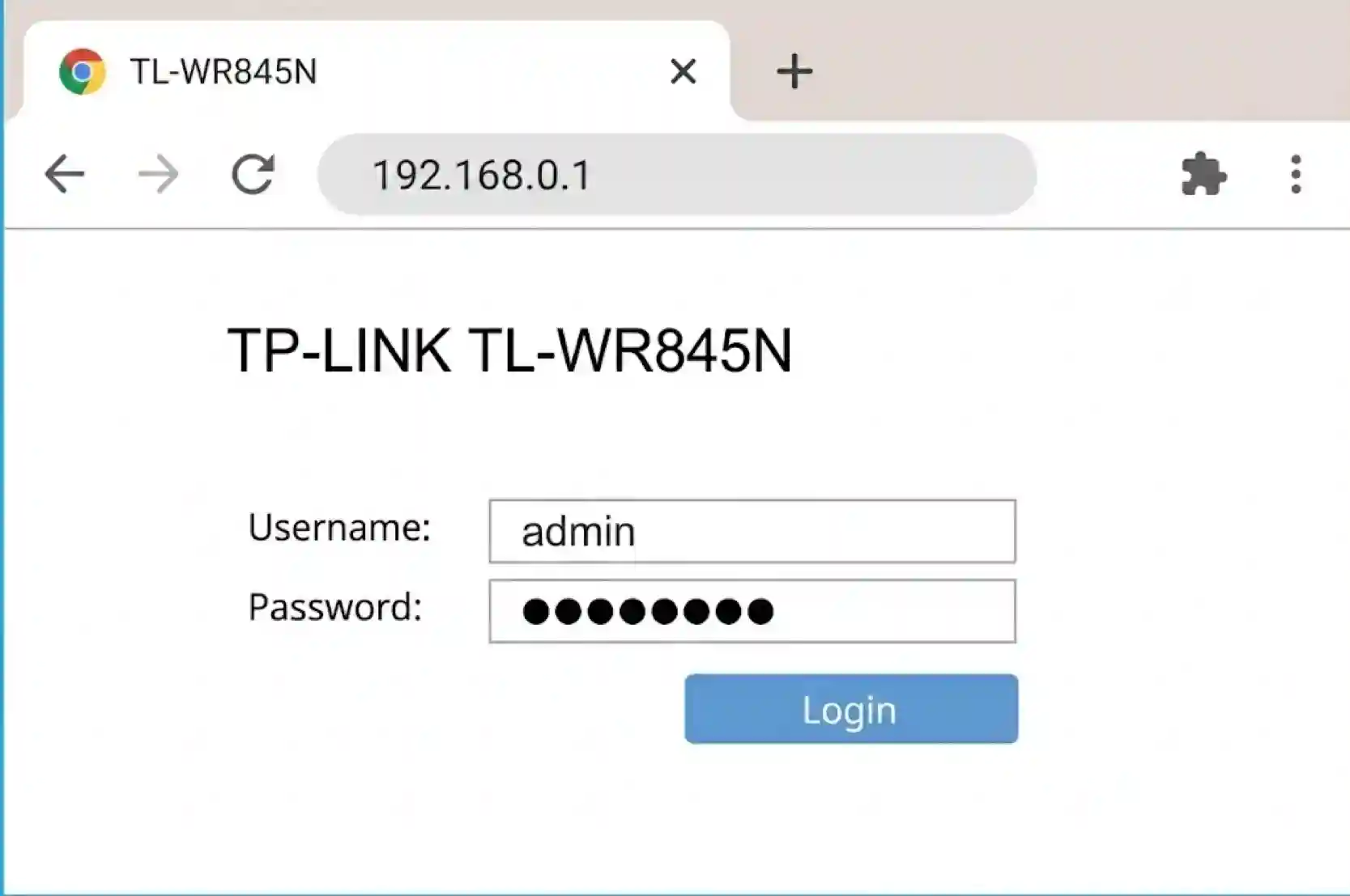 Pantalla de acceso del router TP-Link con los campos de usuario y contraseña