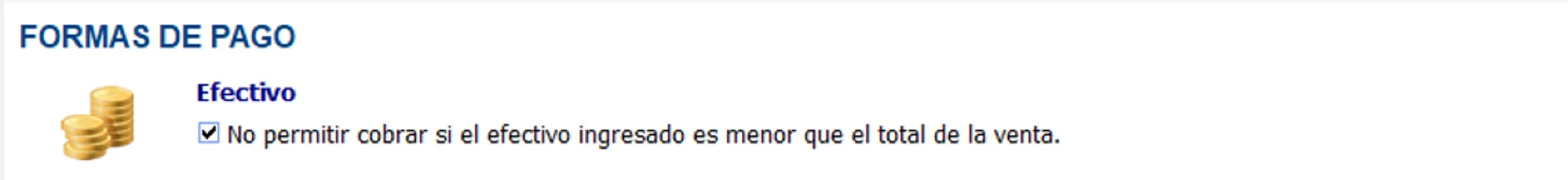 Formas de pago efectivo
