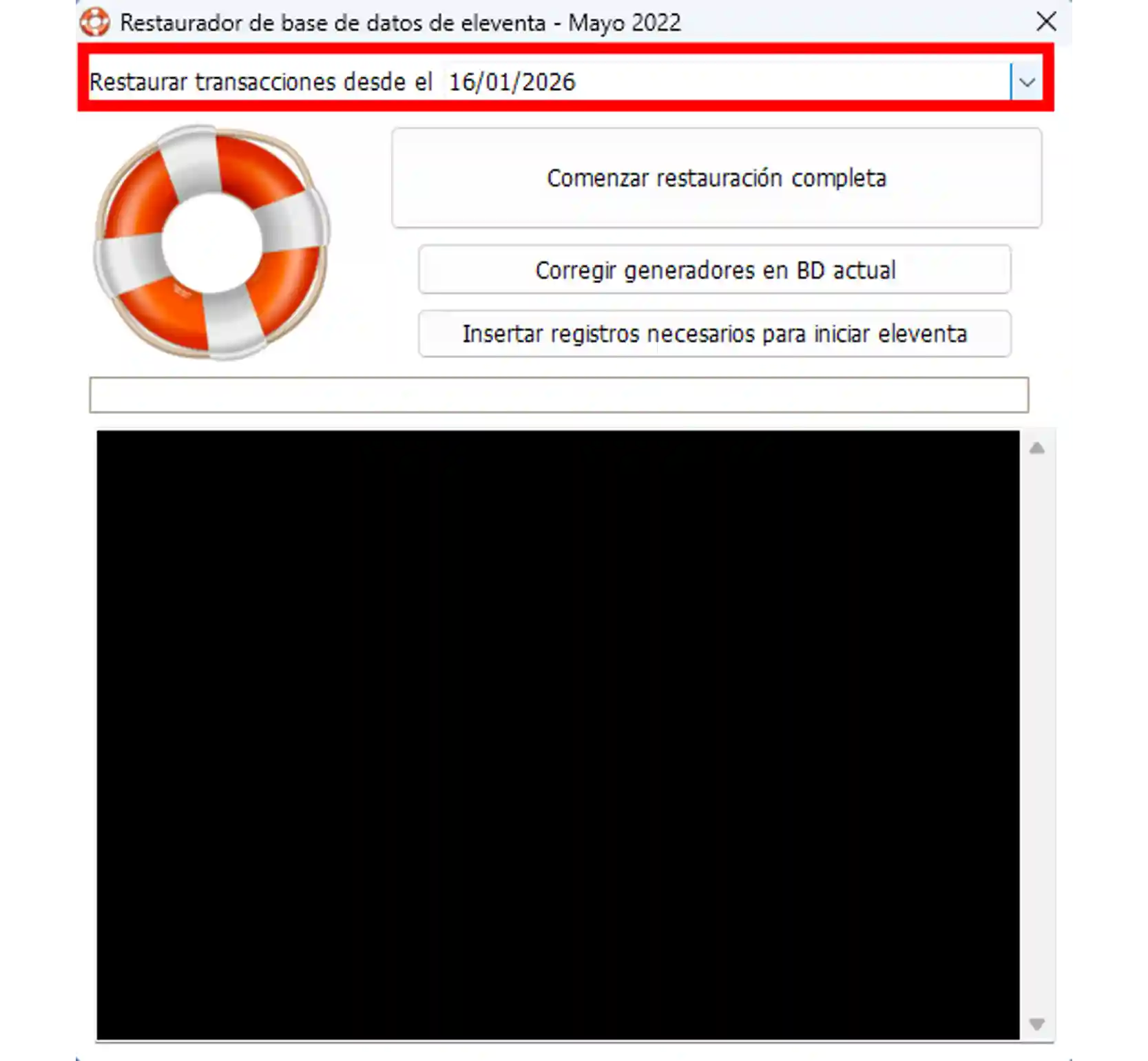 Restaurar transacciones