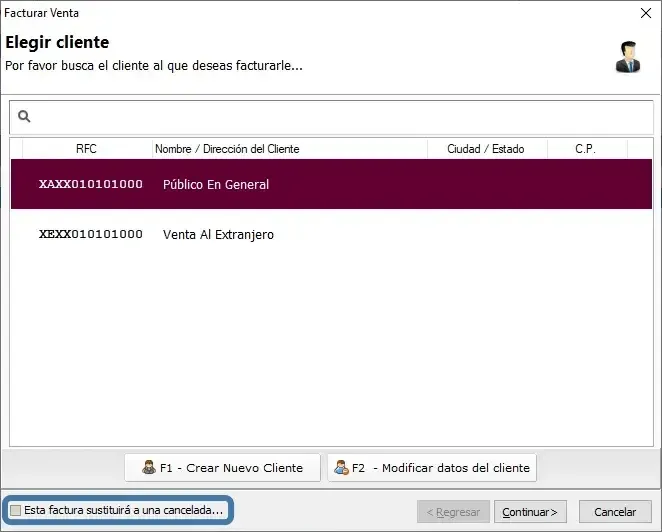Sustituir Factura cancelada