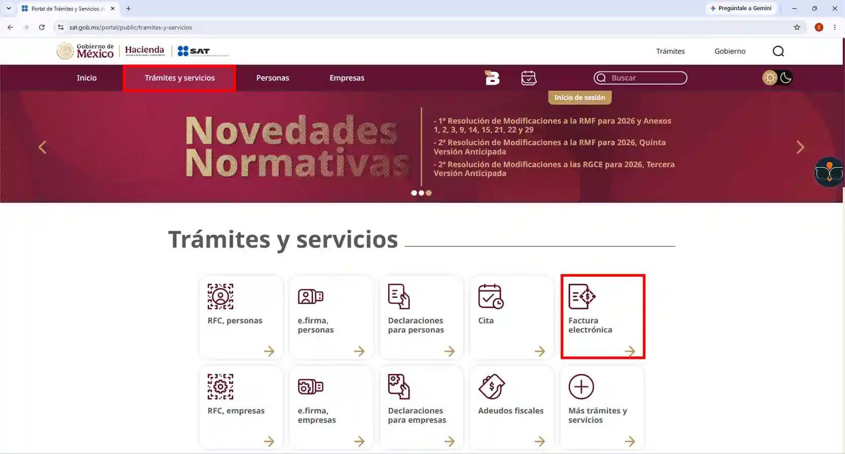 Trámites y servicios