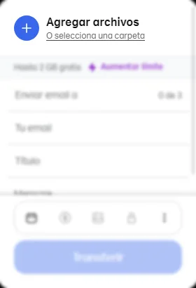 Agregar archivos en WeTransfer
